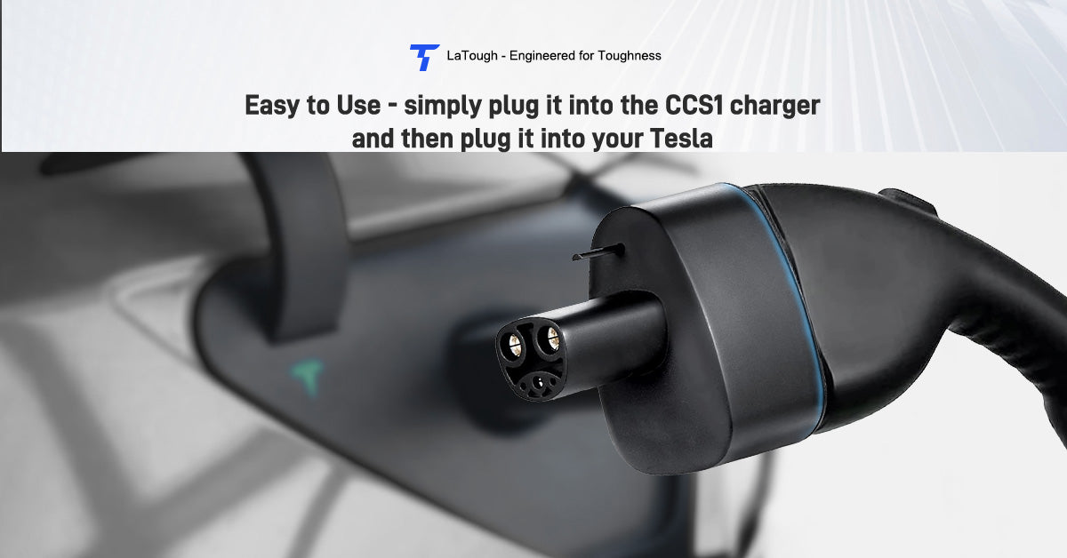 MICTUNING CCS Charger Adapter Compatible with Tesla Model 3,Y, S and X -  for Tesla Owners Only - 250KW DC Fast Charging Black Applicable to All CCS1  Chargers 