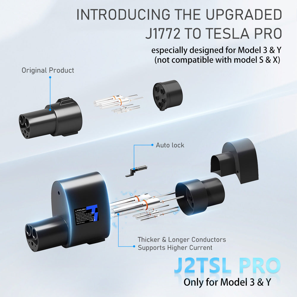 LaTough 2023 Upgraded J1772 to Tesla Adapter Pro Designed for Model 3 –  LaTough Inno Tech